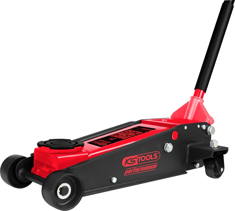 KS Tools 160.1010 Performance Hydraulic Steel Trolley Jack 3000kg Lifting Height 120-456mm