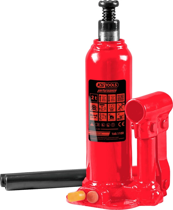 KS Tools 160.1100 Performance Hydraulic Bottle Jack 2000kg Lifting Height 168-316mm