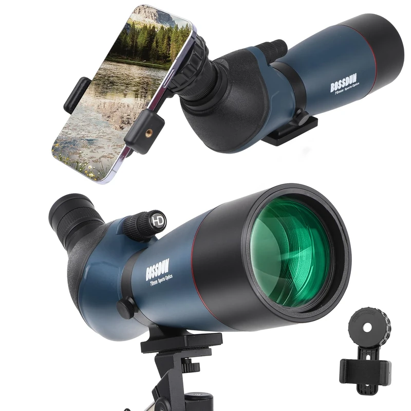 Spotting Scope,Ultra HD 25-75X70 Telescope, Dual Focusing HD,Waterproof Scope FMC Lens-BAK4 Prism with Carrying Case Tripod for Target Shooting Hunting Bird Watching Wildlife Scenery