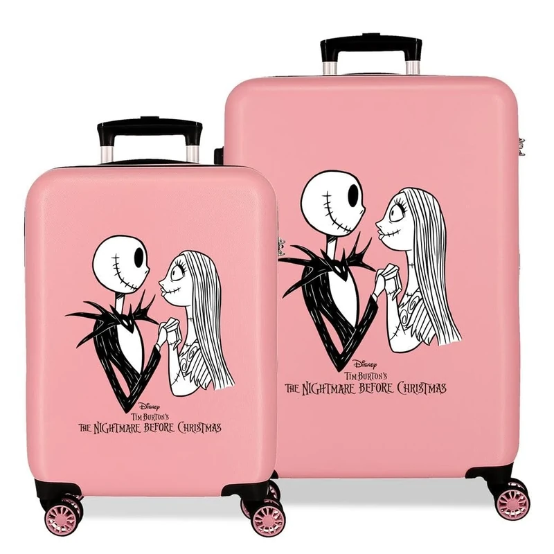 Joumma Disney Nightmare Suitcase Set Pink 55/68 cm Rigid 4.8 kg Combination Lock Side ABS 4.8 kg 90L Hand Luggage, Pink, One Size, Suitcase Set