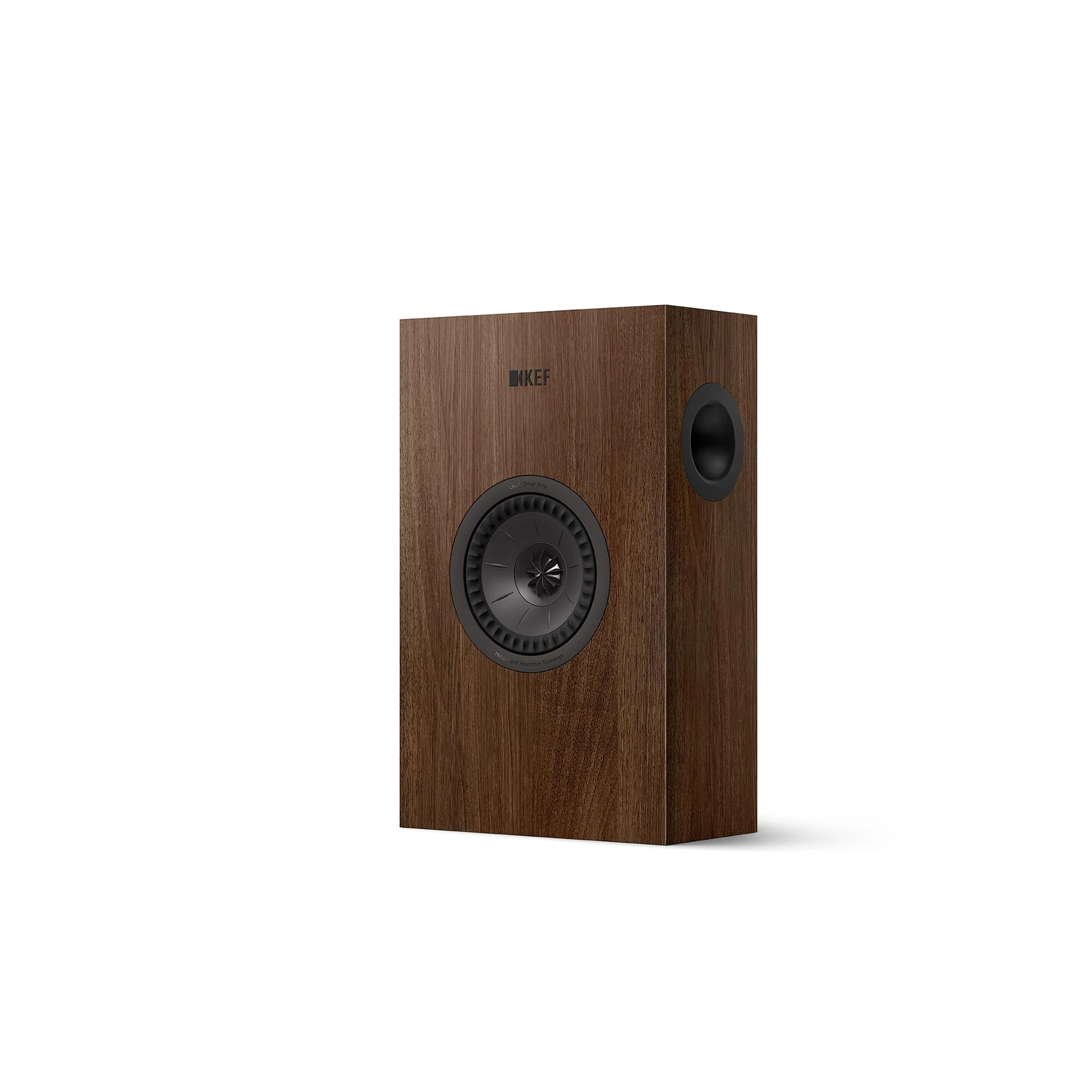 KEF Q4 Meta Passive On-Wall Centre/LCR HiFi Speaker, Walnut | Music | TV & Home Cinema | Gaming | 2-way Bass Reflex | 5.25" Uni-Q Driver with MAT