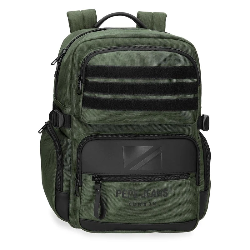 Pepe Jeans Bromley Backpack Portatablet Adaptable Laptop 15.6 Inch Green 28x40x16cm Polyester 20.46L by Joumma Bags, green, One Size, Adaptable Portable Backpack