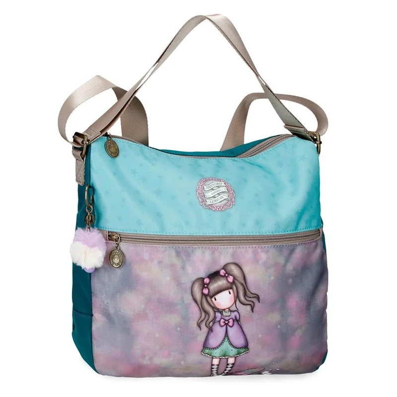 Gorjuss A Whispered Key Handbag Backpack Multicolor 35x31X5 cms Nylon, Multicoloured, One Size, Backpack Bag - Image 1