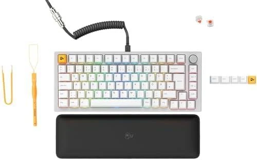 Glorious GMMK PRO 75% Mechanical Gaming Keyboard - White