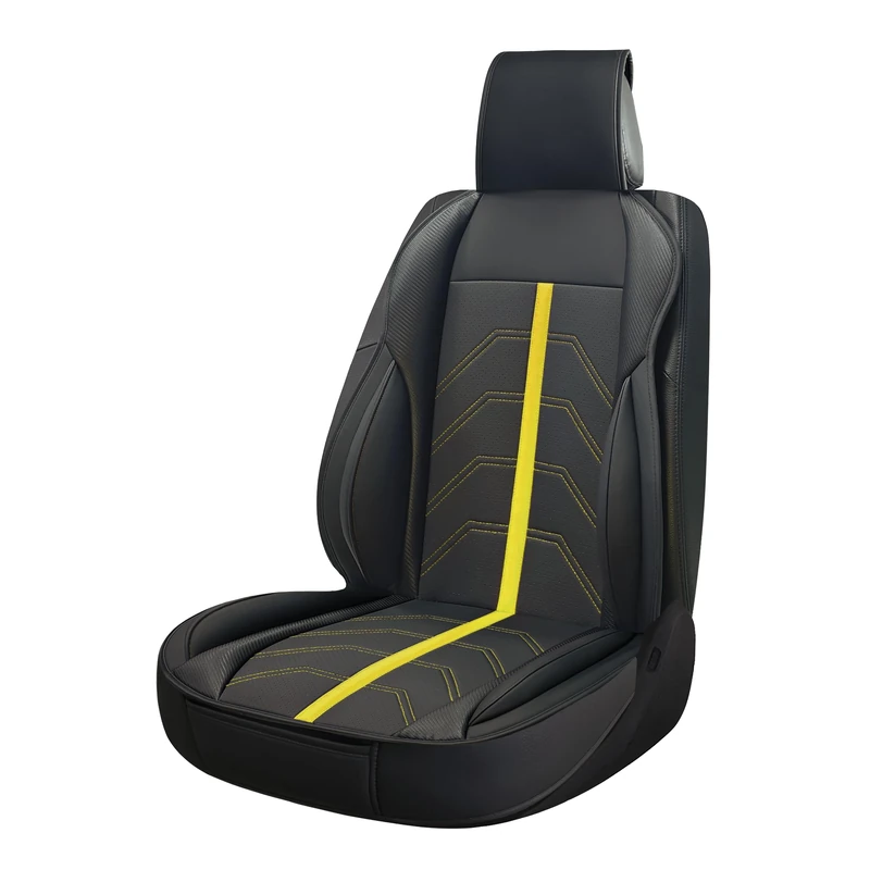 SUMEX Potenza Model Black and Yellow Universal Waterproof Synthetic Leather Seat Backrest