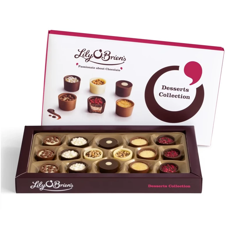 Lily O'brien's White, Dark Chocolate Gifts Birthdays for Him & Her | Get Well Soon Gifts for Women | Christmas | Valentines (One Size, Lily Dessert 210g)