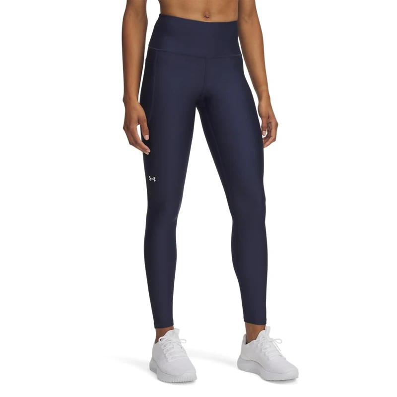 Under Armour Women's Tech HiRise Legging, Super-Light Base Layer for Training and Sports, Women's Gym Leggings with Superior Coverage and Non-Slip Waistband,Washed Navy / / White,XL