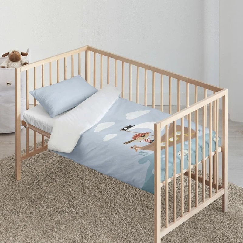 Kids&Cotton Duvet Cover Farid Blue 175 Thread Count 115 x 145 cm - Image 1