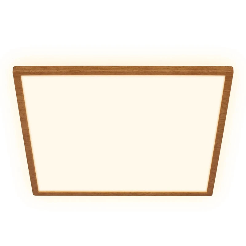 BRILONER - LED Ceiling lamp with indirect Light, Flat, Warm White Light, LED lamp, LED Ceiling Light, Living Room lamp, LED Panel, Kitchen lamp, Bedroom lamp, 42x42x3 cm, Wooden Frame