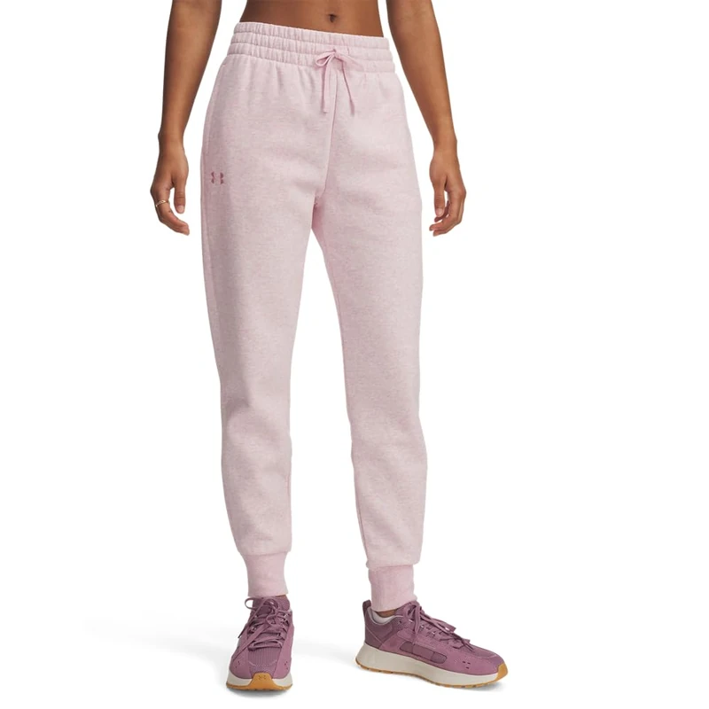 Under Armour Women's Rival Fleece Jogger, Ultra-Soft Fleece-Lined Women's Joggers, Lightweight Tracksuit Bottoms with Tapered Leg Fit,Prime Pink Light Heather / / Prime Pink,MD