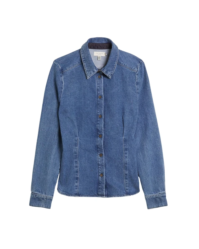 Ted Baker London castar-Fitted Denim Shirt, Blue