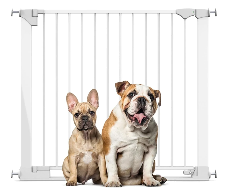 Bettacare SafeStep Dog Gate, White, 96cm - 103cm, Extra Low Walkthough, 81cm Extra Wide Doorway, One Piece Extra Wide Gate for Stairs, Hallways and Doors, Pet and Puppy, Easy Installation