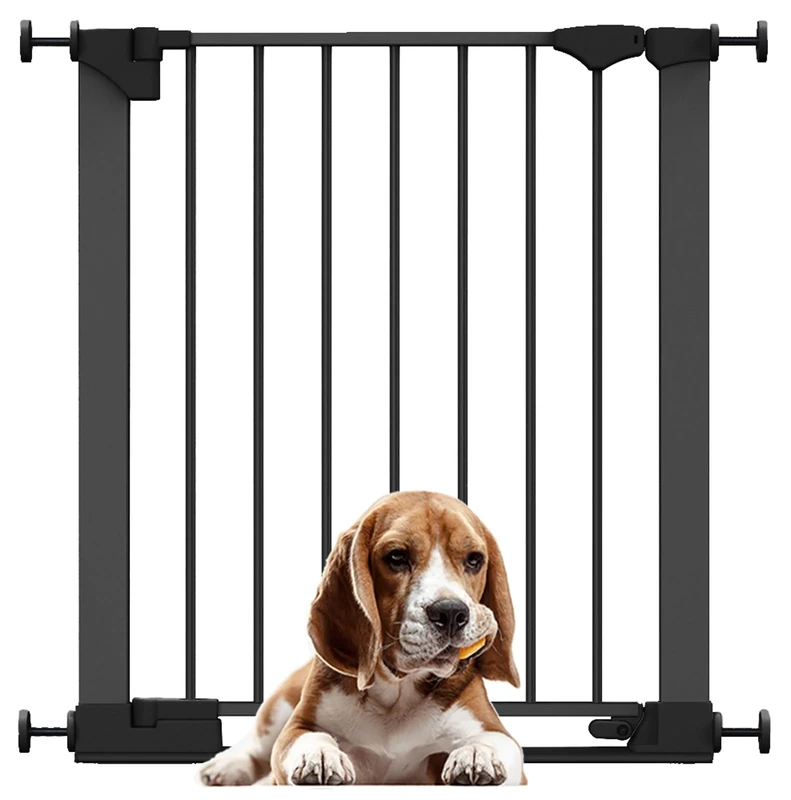 Bettacare SafeStep Dog Gate, Black, 68cm - 75cm, Extra Low Walkthrough, Pressure Fit Safety Gate, Pet Gate for Stairs, Hallways and Doors, Easy Installation