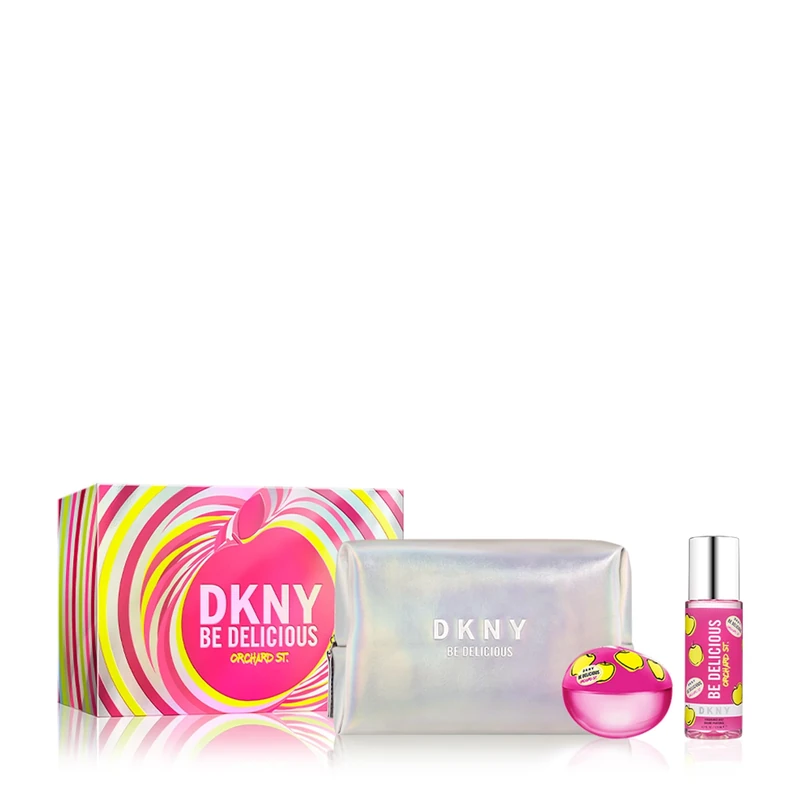 DKNY Be Delicious Orchard St by Donna Karan for Women - 3 Pc Gift Set 3.4oz EDP Spray, 4.2oz Fragrance Mist, Pouch