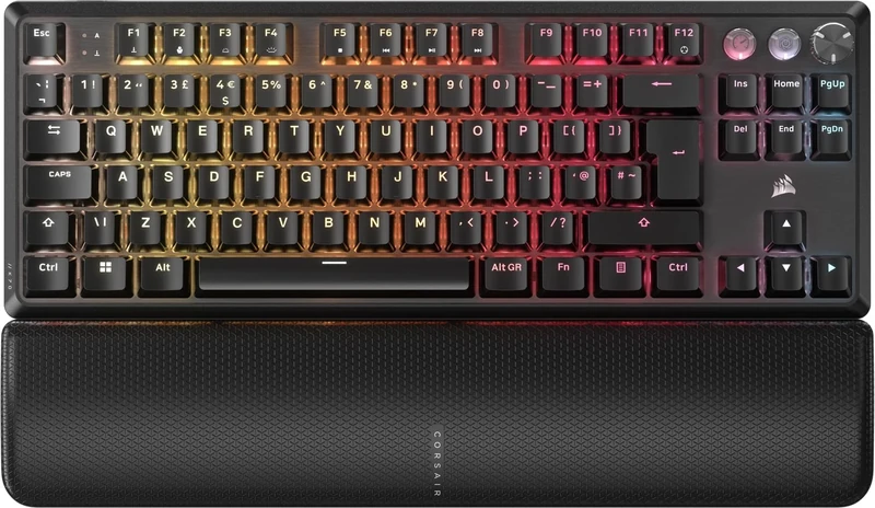 Corsair K70 PRO TKL RGB Tenkeyless Mechanical Wired Gaming Keyboard – Pre-Lubed Hall Effect MGX Hyperdrive Adjustable Switches, Simultaneous SOCD and Rapid Trigger, 8000Hz Polling, QWERTY UK – Black