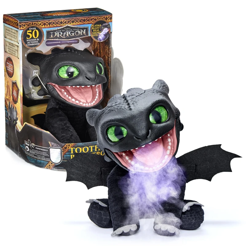 WOW! STUFF HTTYD Toothless Puppetronic by RealFX, Amazing Animatronic Toothless with 1st Edition certification, Looks, Feels & Sounds Real!, Over 50 Action & Sound Combinations, 25.5cmHigh