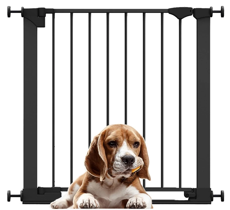 Bettacare SafeStep Dog Gate, Black, 75cm - 82cm, Extra Low Walkthrough, Pressure Fit Safety Gate, Pet Gate for Stairs, Hallways and Doors, Easy Installation