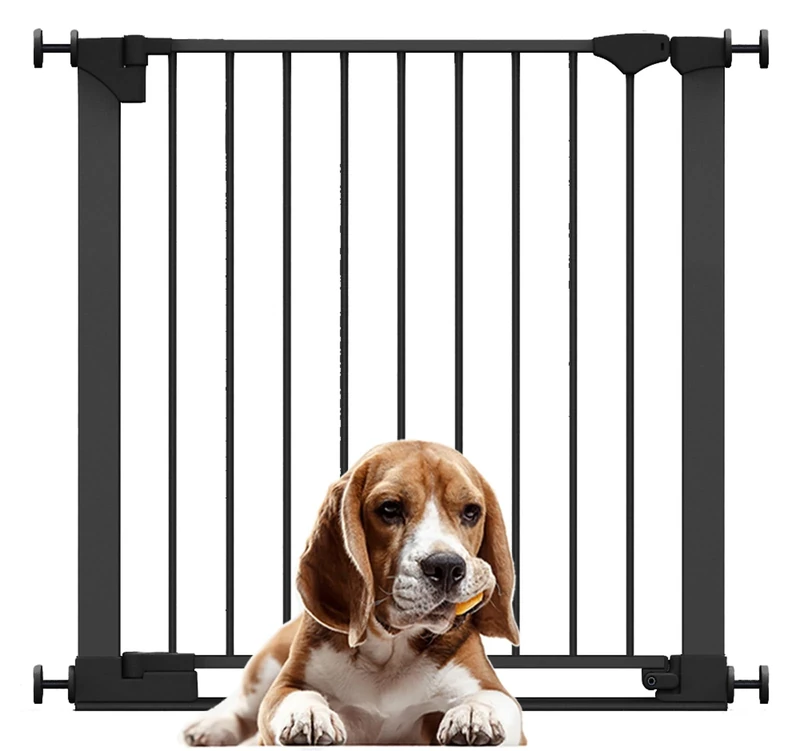 Bettacare SafeStep Dog Gate, Black, 82cm - 89cm, Extra Low Walkthough, 67cm Extra Wide Doorway, One Piece Extra Wide Gate for Stairs, Hallways and Doors, Pet and Puppy, Easy Installation
