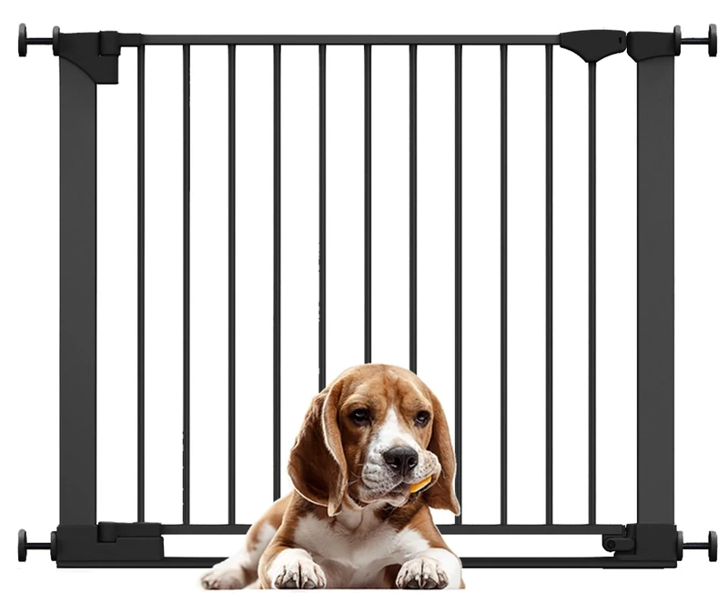 Bettacare SafeStep Dog Gate, Black, 89cm - 96cm, Extra Low Walkthough, 74cm Extra Wide Doorway, One Piece Extra Wide Gate for Stairs, Hallways and Doors, Pet and Puppy, Easy Installation