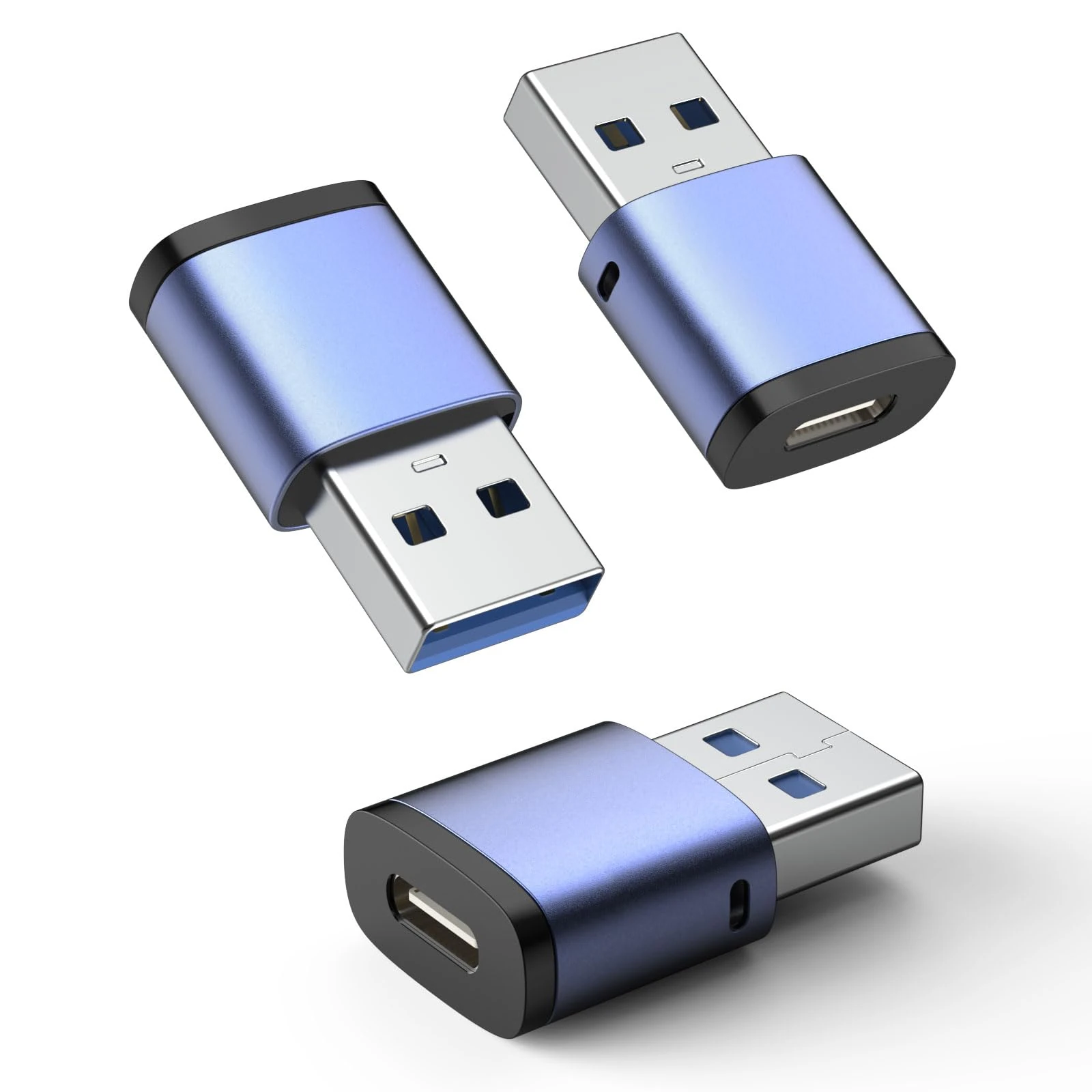 MoKo USB to USB C Adapter 3 Pack, 5Gbps Type C Female to USB 3.0 Male Adapter USB C Charger Connector Compatible with iPhone 16 15 14 13, Apple Watch 10 9 8 7, AirPods 4, CarPlay, Galaxy S24 S23