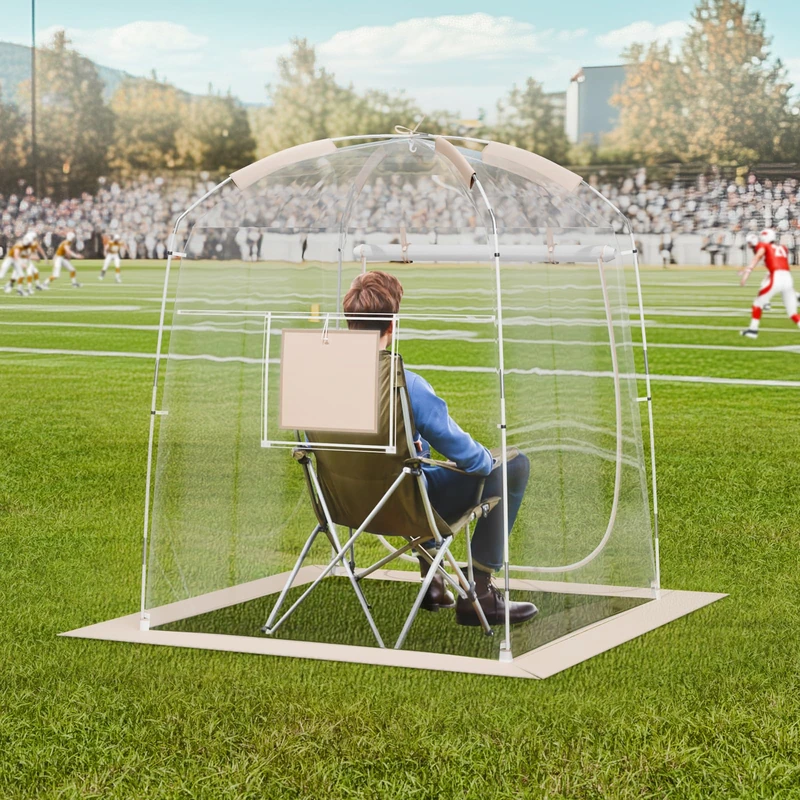 VEVOR Instant Pop Weatherproof Pod, Outdoor Bubble Clear View Tent, Climate Canopy Shelter for Soccer, Football, Softball & Other Sporting Events, Parades, and Fishing, 50" x 50" x 63", 1 Person - Image 1