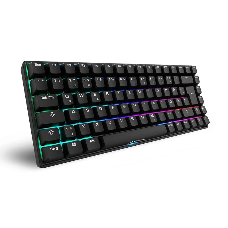 Sharkoon Skiller SGK50 S3 PBT Black,RGB Gaming Keyboard, Gateron G PRO 3.0 Yellow, 75% Layout