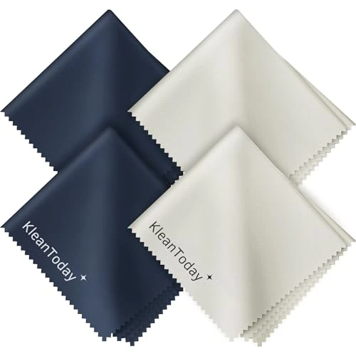 Kleantoday Microfiber Cleaning Cloth (Pack of 4) Ultra-Soft Cleaning Cloth for Glasses, iPhone, Camera Lens, Screens & More