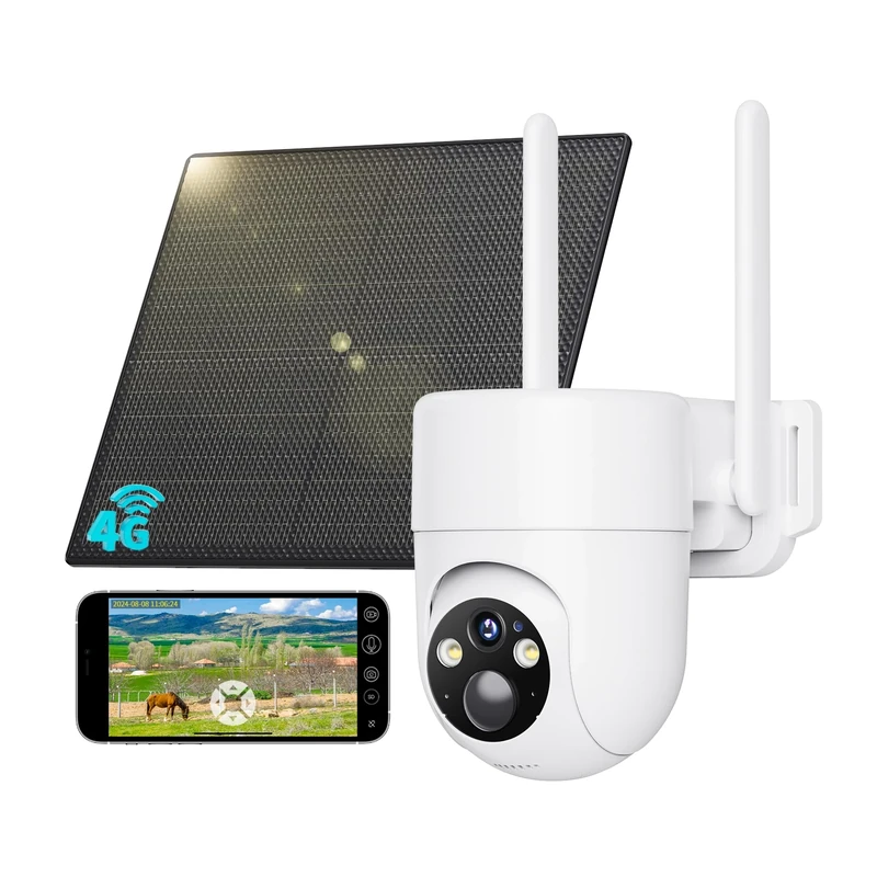 SEHMUA 4G LTE Security Camera NO Wifi with SIM Card, 2K HD CCTV Camera Outdoor Wireless, 4G Solar Security Camera with Human Identification Detection, Night Vision, 2 Way Talk, IP66