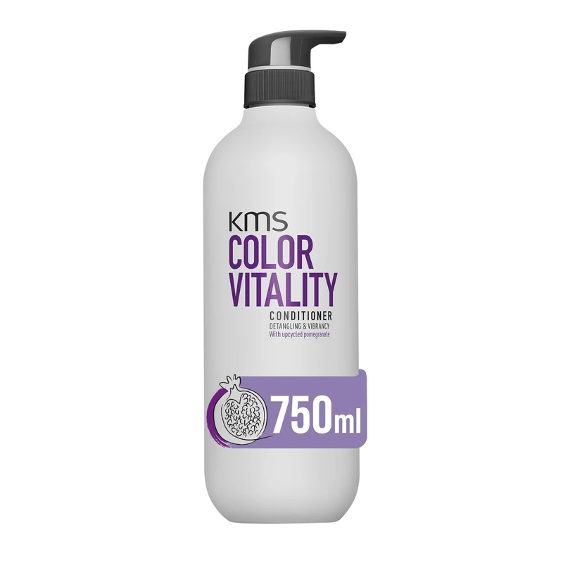 KMS ColorVitality Conditioner for Coloured Hair, 750ml, Color Protection, Shine, Hydration, with Upcycled Pomegranate, Vegan Formula