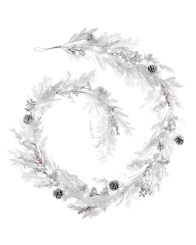 Pre-Lit White Garland