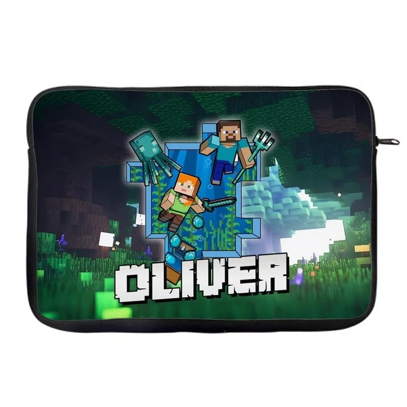 Personalised ANY NAME Cool Pixel Art, Video Gamer Lover, Gaming Enthusiast, Gift for Kids, Back to School, Laptop Sleeve/Cover. (15")