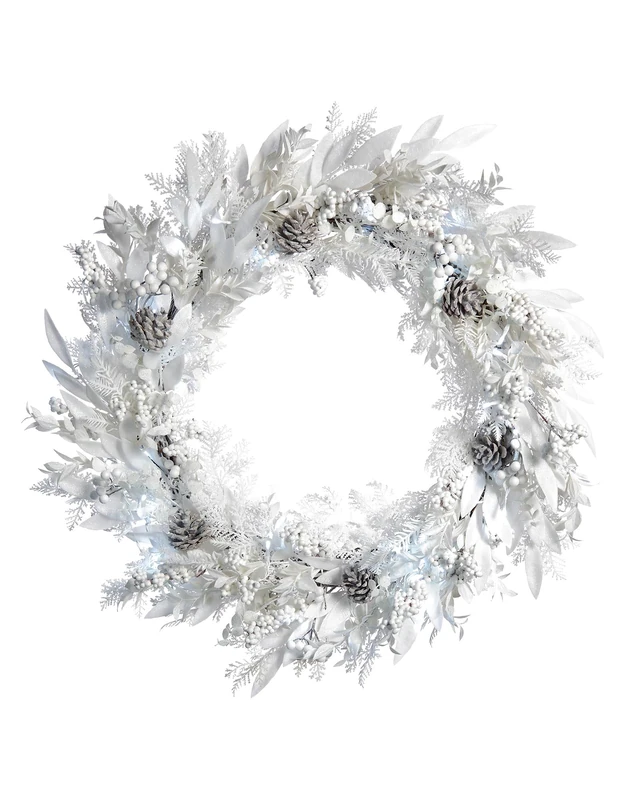 Pre-Lit White Wreath