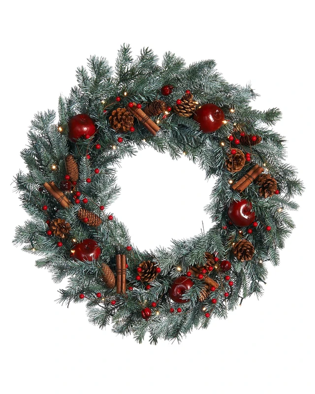 Pre-Lit Apple and Cinnamon Stick Wreath