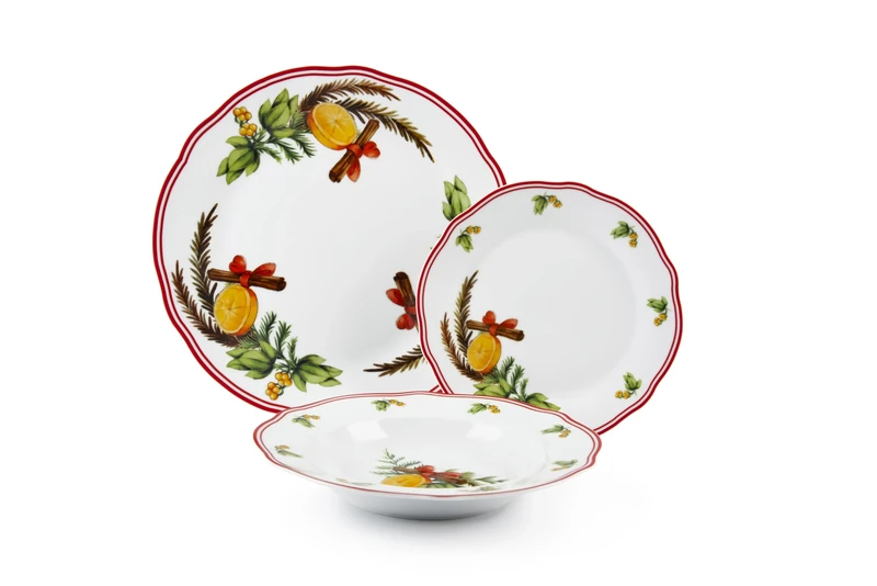 Excelsa Cinnamon 18-Piece Dinner Set, Porcelain, Multicoloured