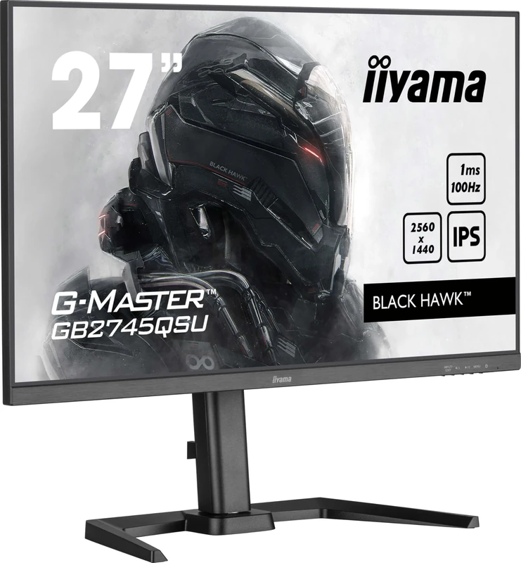 iiyama G-Master GB2745QSU-B2 100Hz QHD Gaming Display, 1ms (MPRT) IPS Adaptive Sync, 2560x1440, HDMI/DP, 2 x USB, Height Adjustable Stand