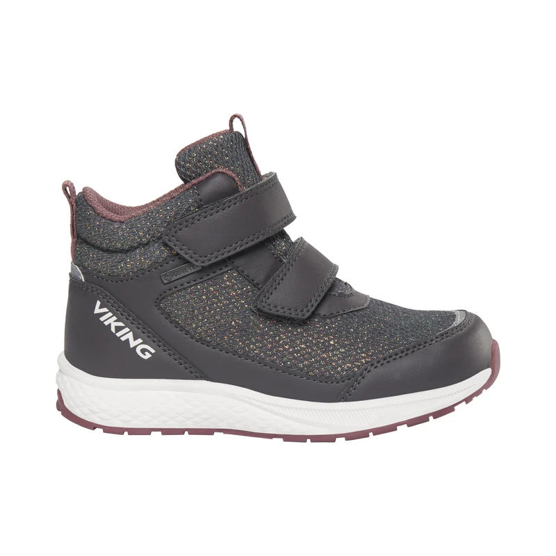 Viking Unisex Children's Bouncy Glitter Mid GTX 2V Walking Shoe, Charcoal, 8 UK Child