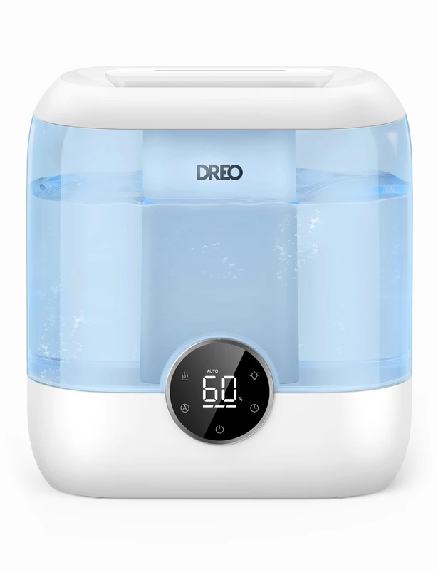 DREO Smart Humidifiers for Bedroom, 6L Top Fill Supersized Cool Mist Humidifier for Large Room, 60 Hour Runtime, Quiet Ultrasonic Humidifier for Plants, Indoor, Home, Night Light, Blue