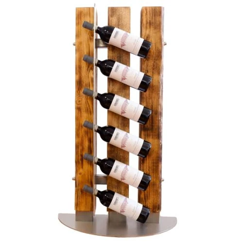 BRANDMATT® Premium Wine Stand for 6 Wine Bottles | 1 Piece Wine Rack | Approx. 100 x 25 x 25 cm | Handmade