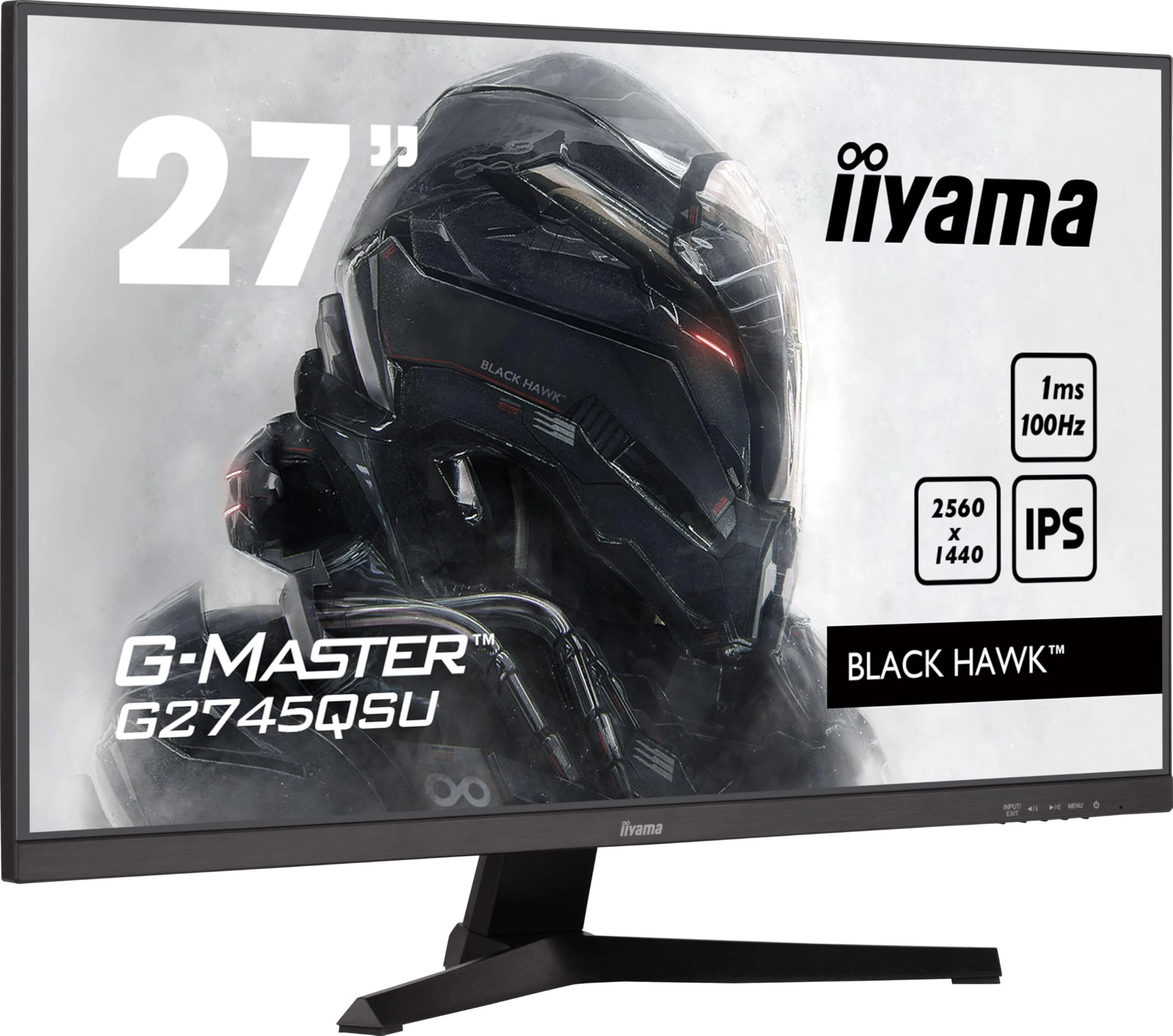 iiyama G-Master G2745QSU-B2 27 inch 100Hz QHD Gaming Display, 1ms (MPRT) IPS Adaptive Sync, 2560x1440, HDMI/DP, 2 x USB