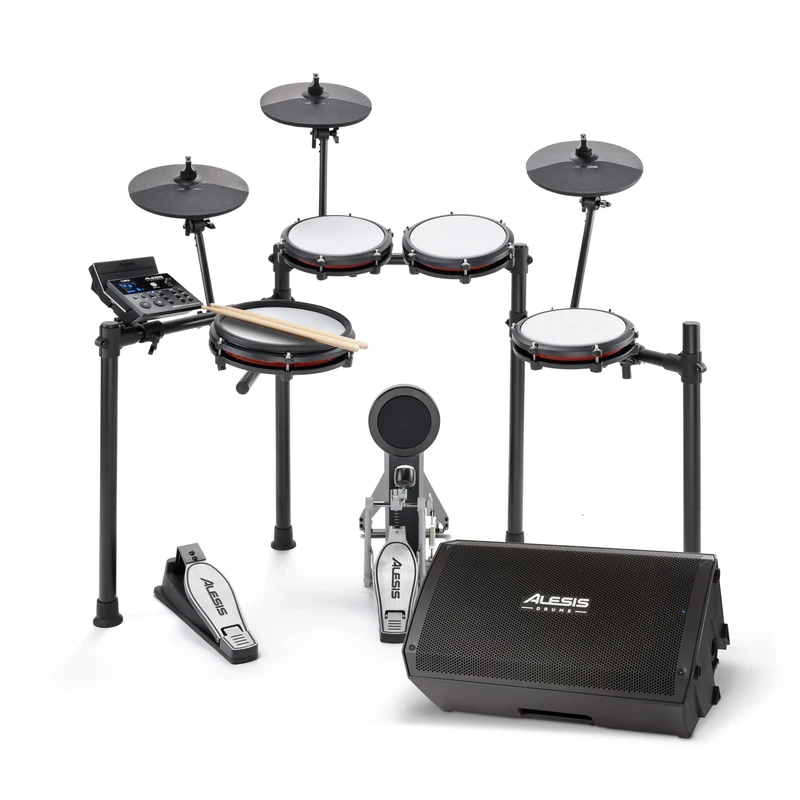 Alesis Nitro Max Kit and Strike Amp 12 MK2 - Electric Drum Kit with and 12-inch 2500W Drum Amp Speaker, with Bluetooth