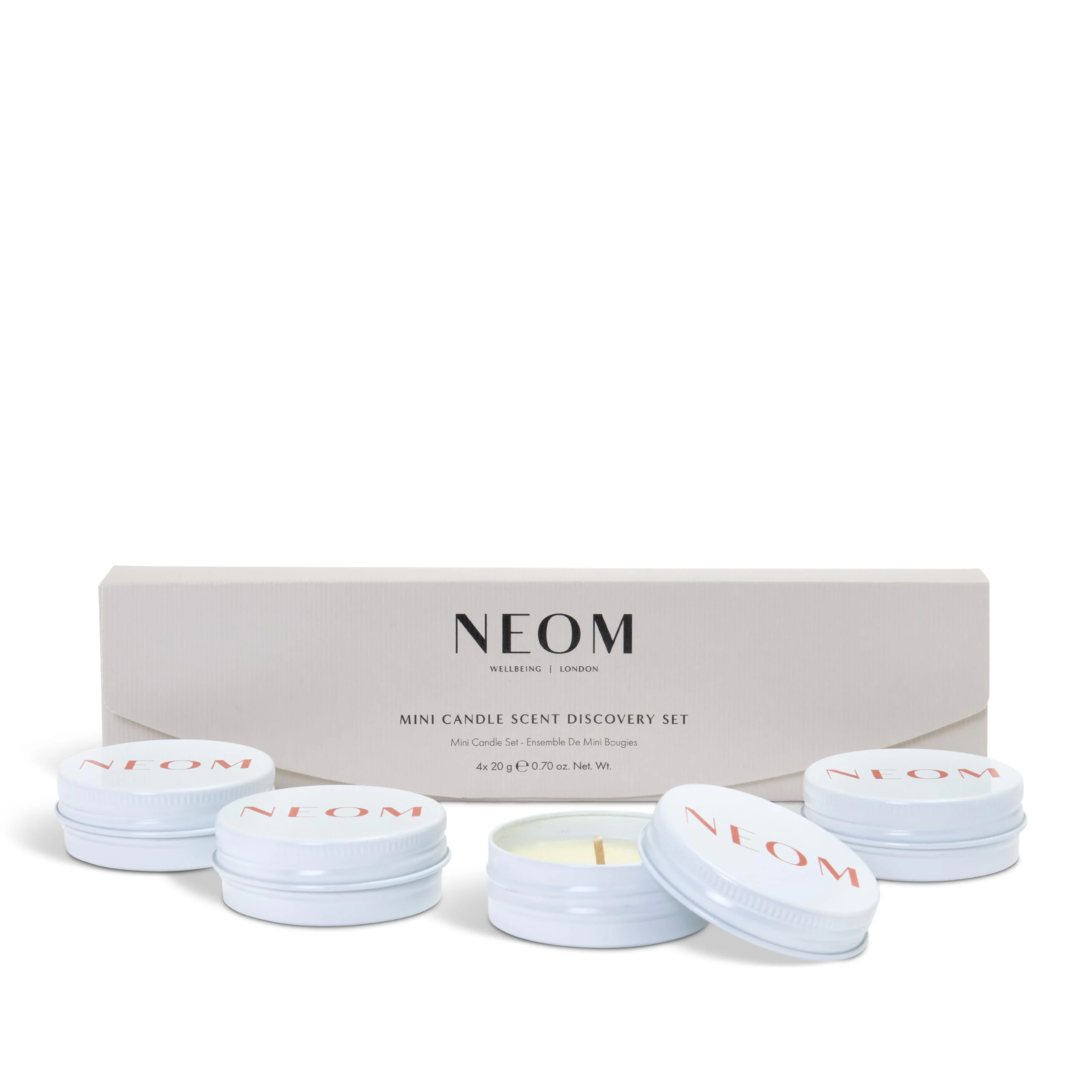 NEOM- Mini Candle Scent Discovery Set | x4 20g Mini Candles | 100% Natural Fragrance