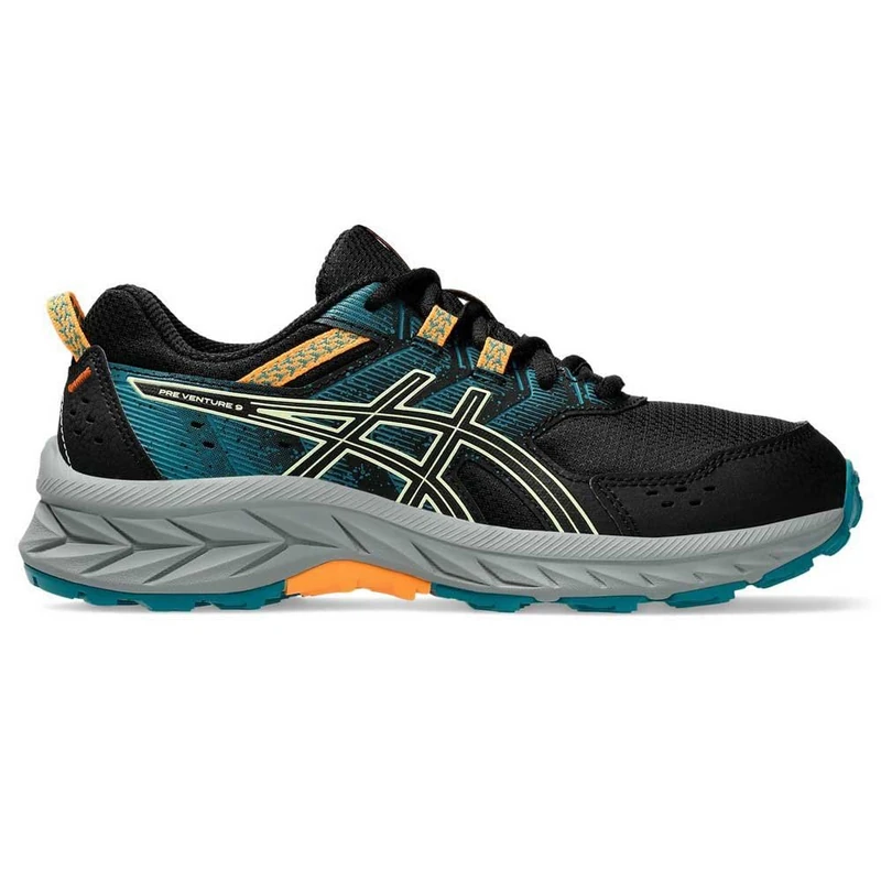 ASICS Boys Pre Venture 9 Gs Sneaker, Black Cool Matcha, 4 UK