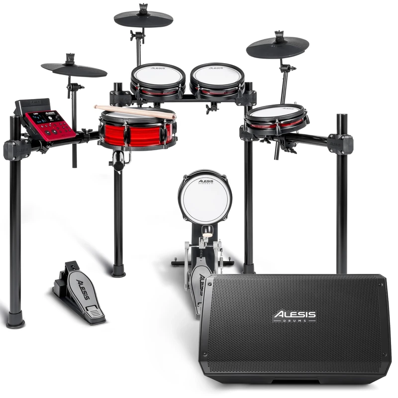 Alesis Nitro Pro and Strike Amp 12 MK2 - Electric Drum Kit with and 12-inch 2500W Drum Amp Speaker, with Bluetooth