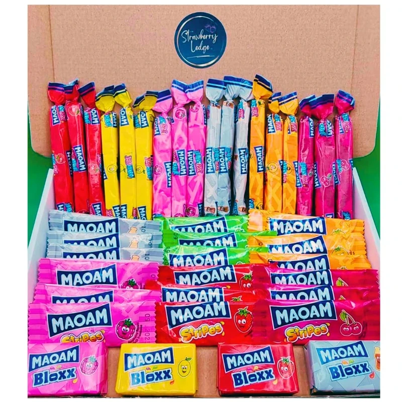 Maoam Sweets | 40 Piece Letterbox Sweets Gift Box | Maoam Stixx, Bloxx & Stripes Chewy Fruity Sweet Selection | Ideal for Birthdays, Thank You Gifts & Treat Boxes