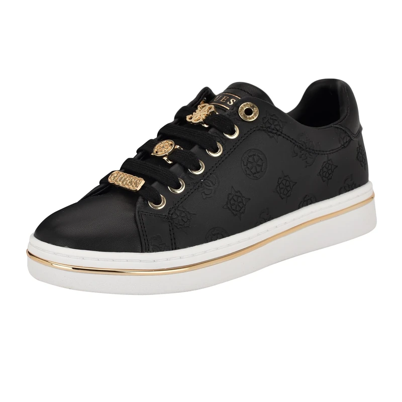 GUESS Women's Stasey Sneaker, Black 001, 6 UK