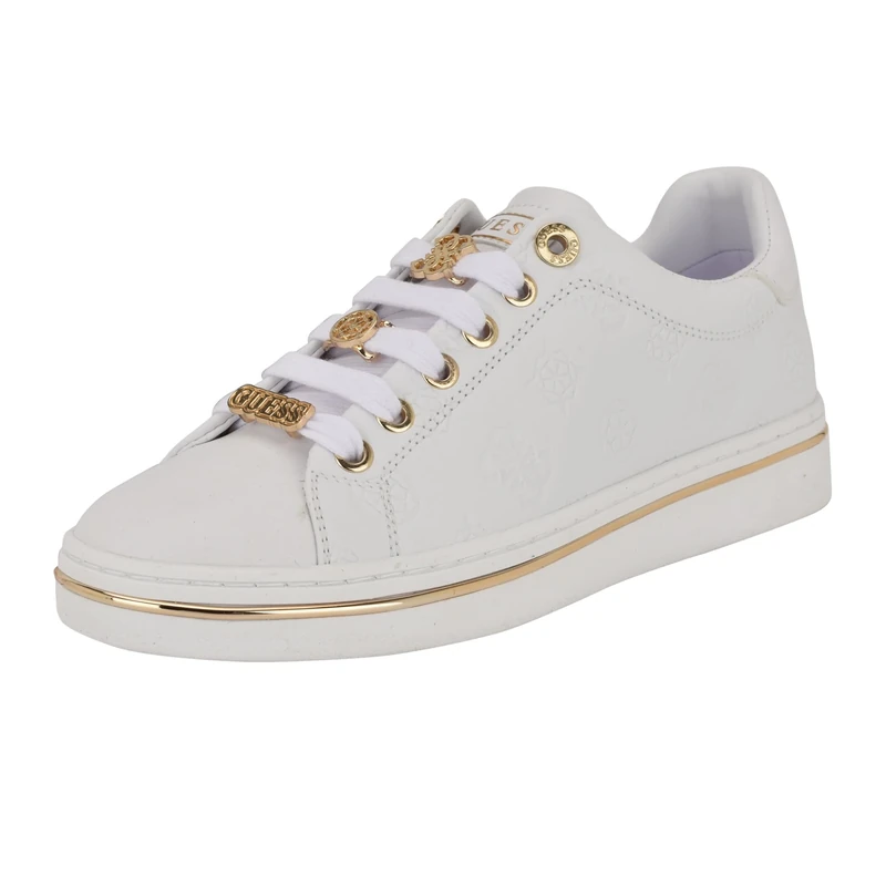 GUESS Women's Stasey Sneaker, White 141, 7 UK