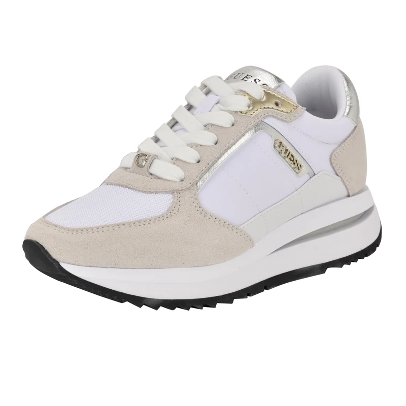 Guess Women's Energy Sneaker, White/Grey 140, 5 UK