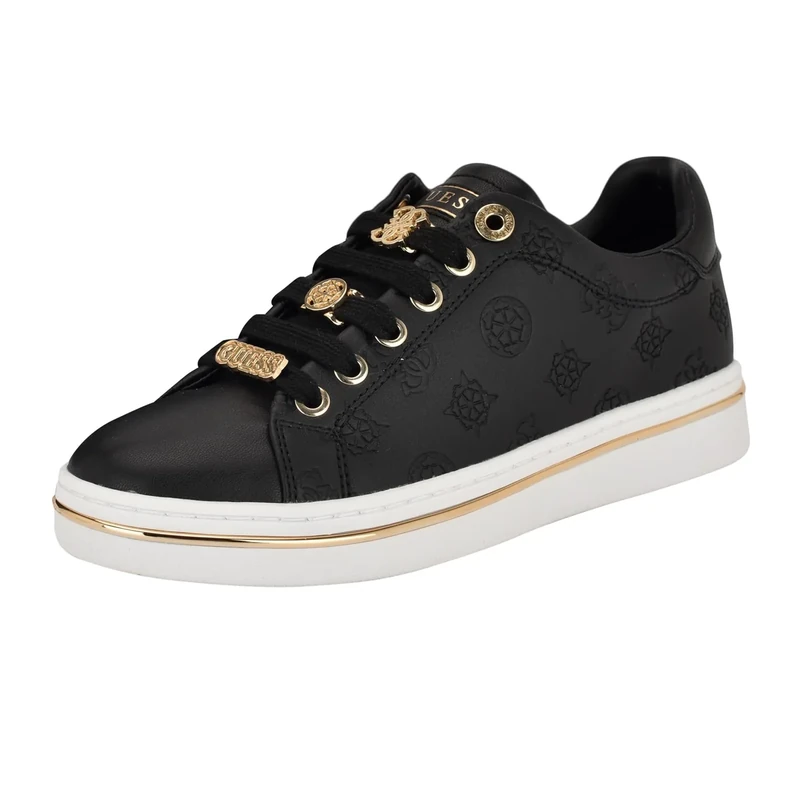 GUESS Women's Stasey Sneaker, Black 001, 7 UK