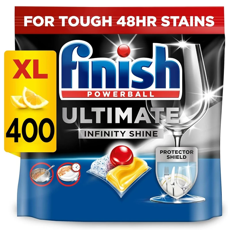 5 x 80 Finish Ultimate Infinity Shine Dishwasher Tablets Lemon Total 400 Bulk