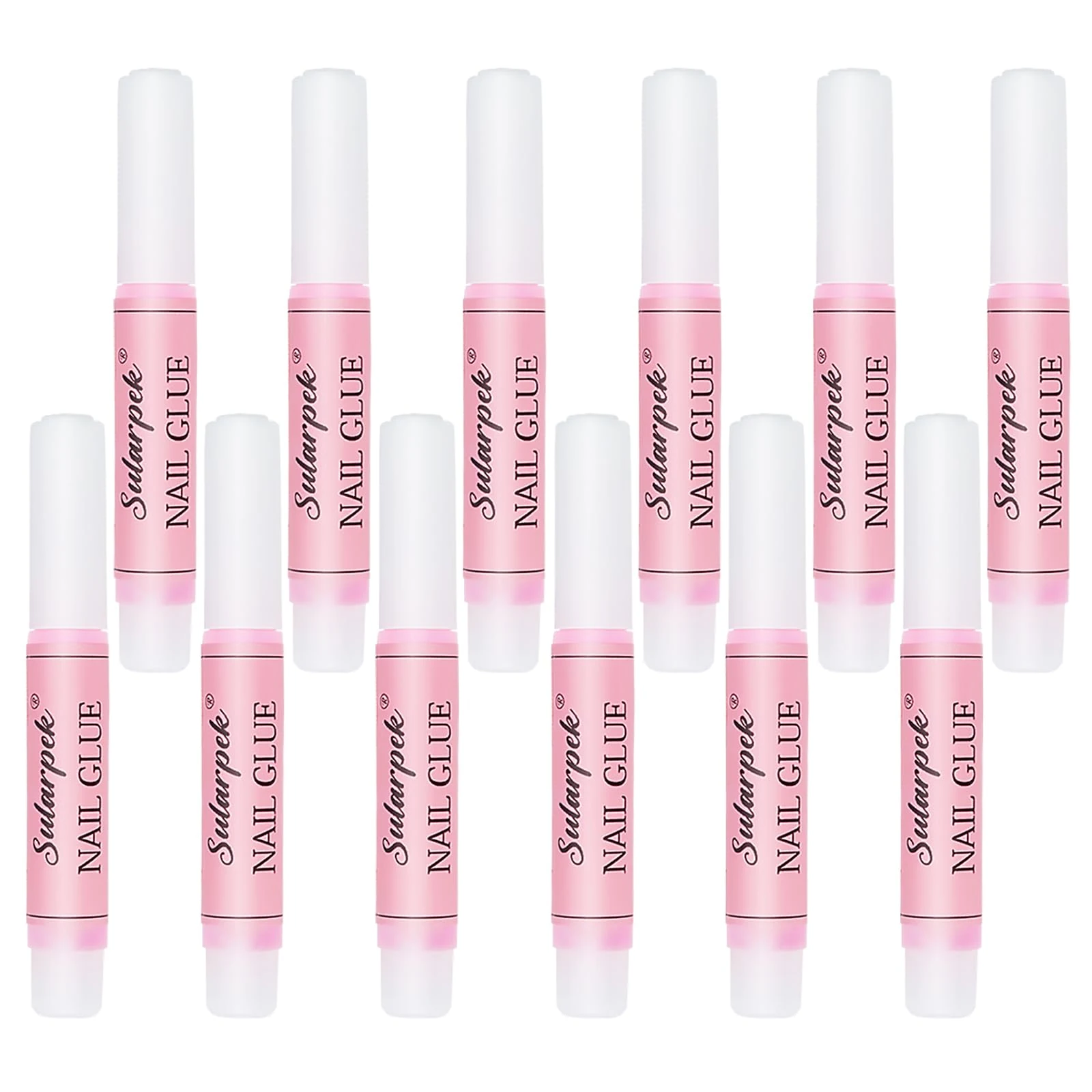Sularpek 12 Pcs Nail Glue - Extra Strong Adhesive for False Tips - Quick Dry for Salon & Home